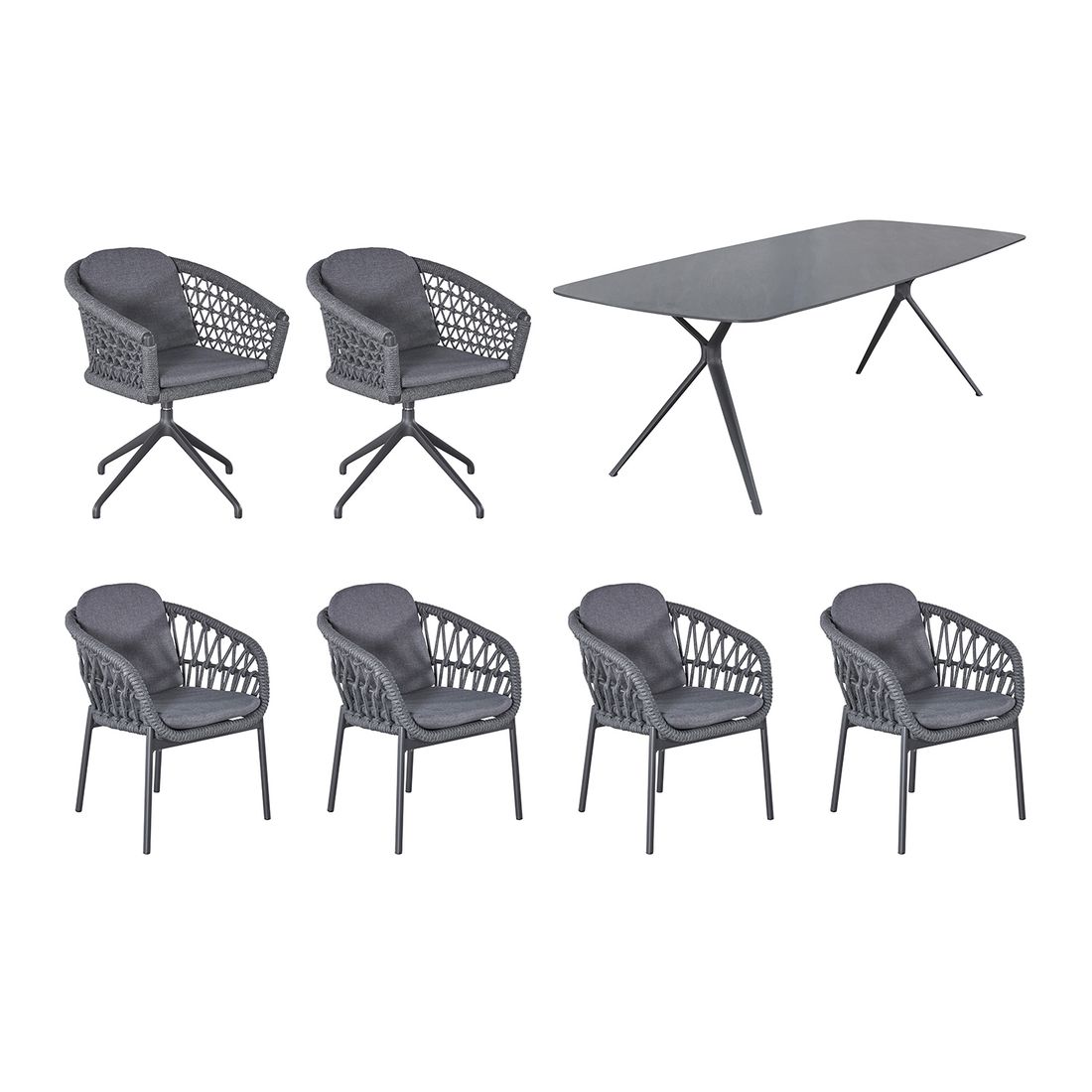 LC Garden Bari Gartenmöbel-Set 7-tlg. Tisch 240x100cm