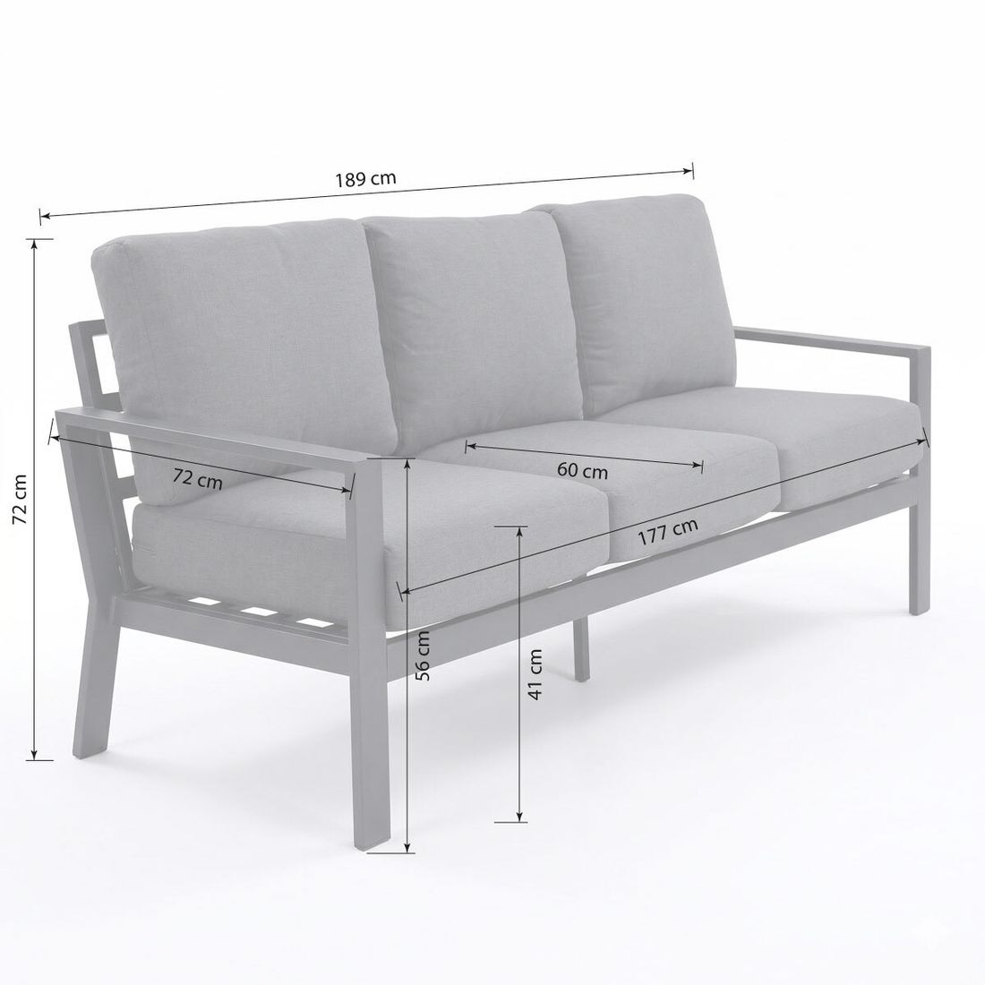 OUTLIV. Atlanta Loungeset inkl. Lifttisch Aluinium/Olefin
