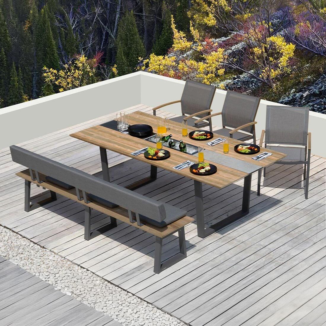 Zebra Alex Gartenmöbel-Set L (6 Plätze) Tisch 220x110cm