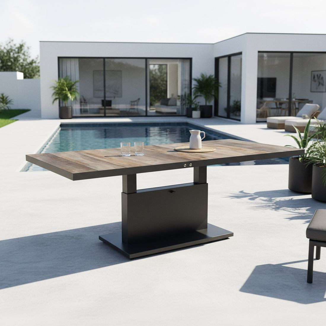 Siena Garden Talina+ Lifttisch elektr. höhenverstellbar Aluminium/Keramikfliese