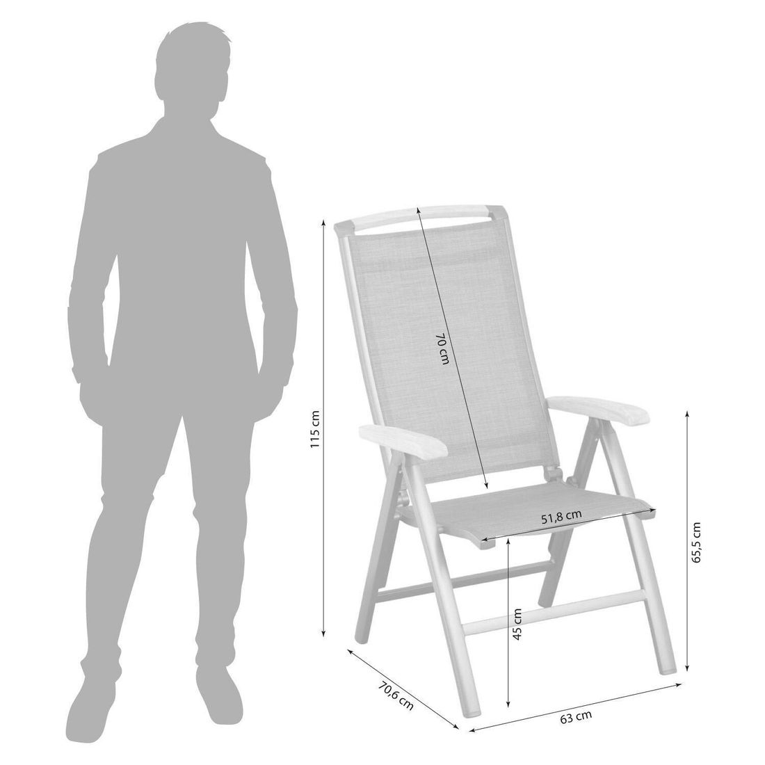 Kettler Memphis Gartenmöbel-Set M (4 Plätze) Tisch 160x95cm