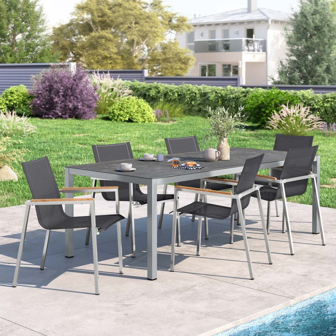 OUTLIV. Rimini Gartenmöbel-Set L (6 Plätze) Tisch 220x100cm