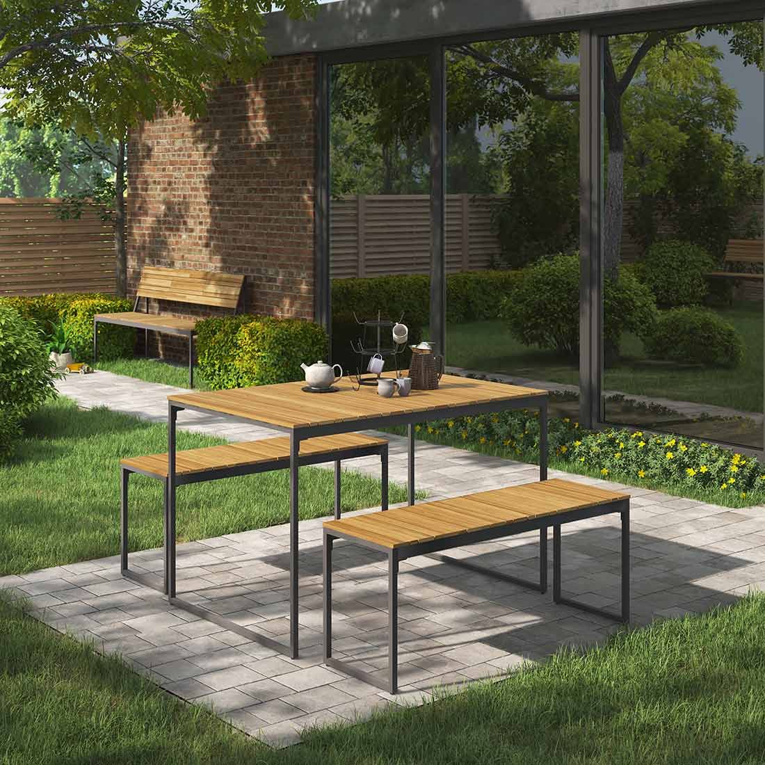 OUTLIV. Floris Gartenmöbel-Set M (4 Plätze) Tisch 115x78cm