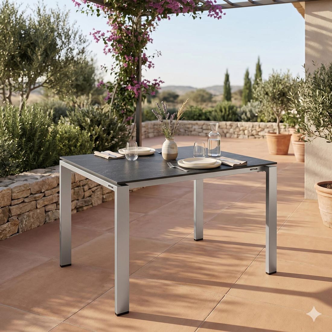 Kettler Float Gartentisch 95x95cm Aluminium/HPL