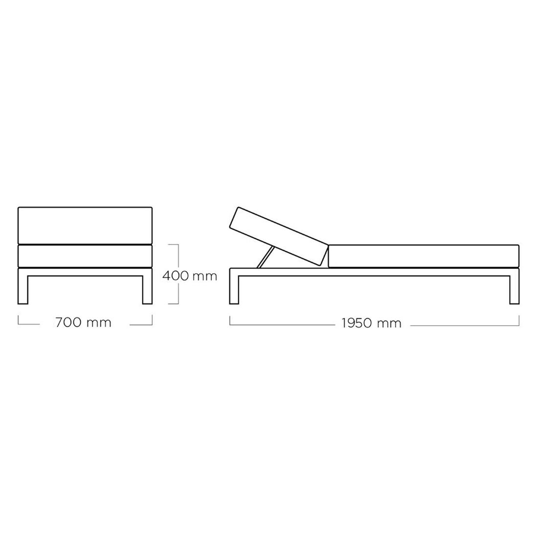 Kettler Pure Gartenliege verstellbar Aluminium/Sunbrella