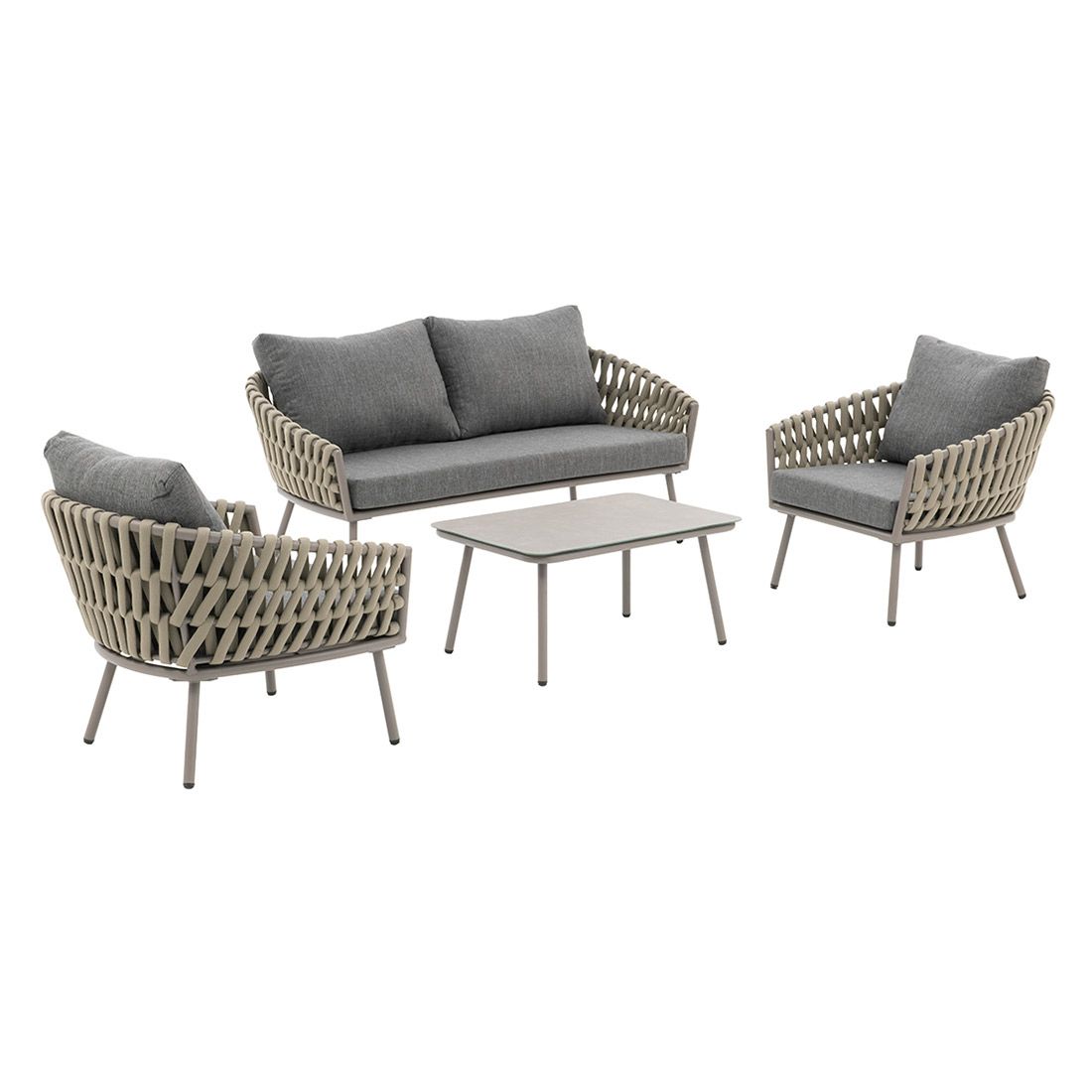 OUTLIV. Valencia Loungeset 4-tlg. Aluminium/Rope