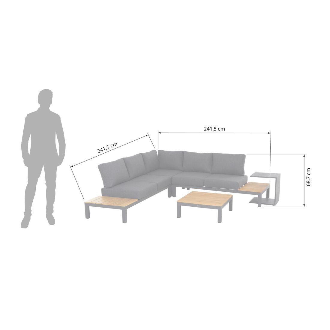 Siena Garden Brighton Ecklounge Aluminium/Kunstfaser
