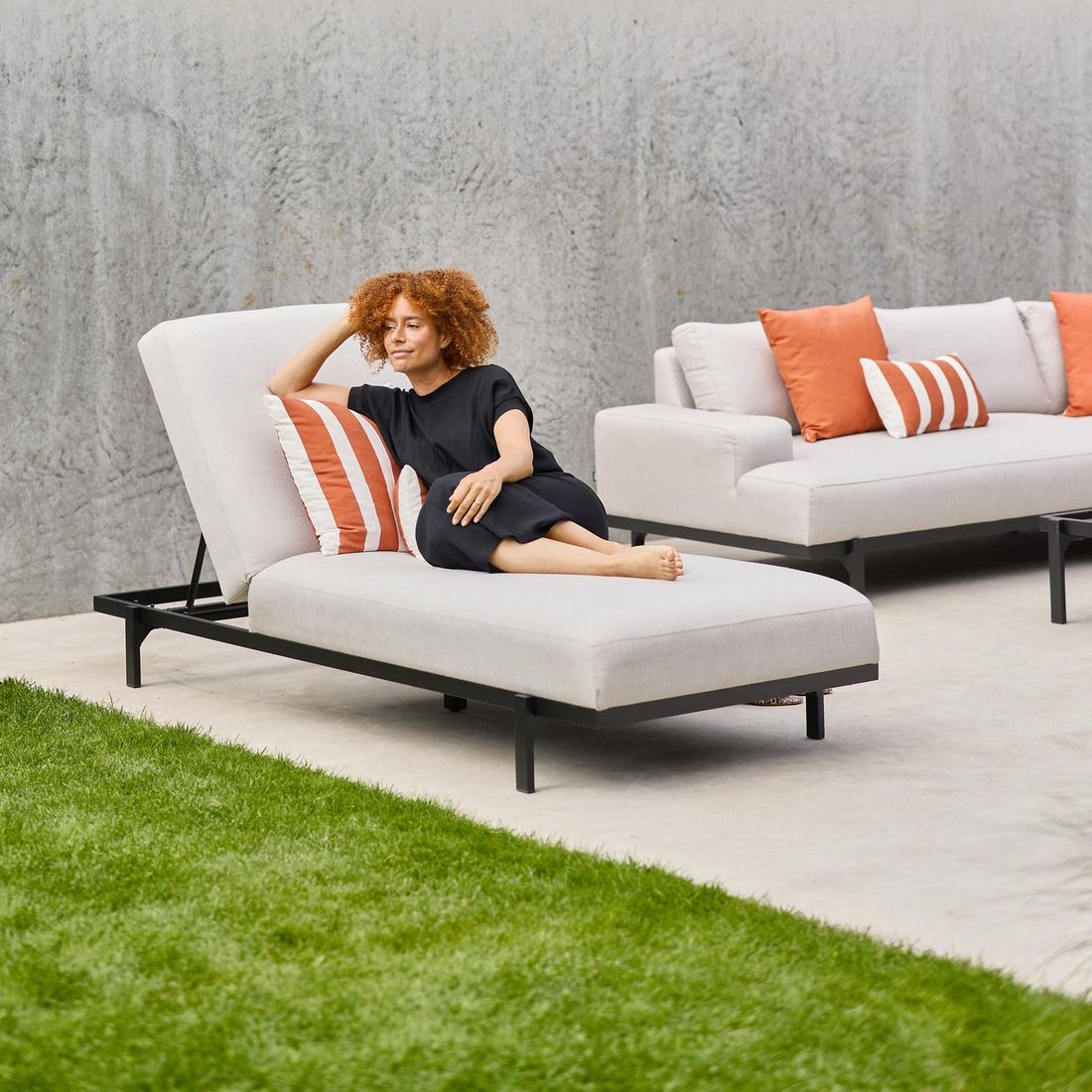 Hartman Lucas Gartenliege verstellbar Aluminium/Sunbrella