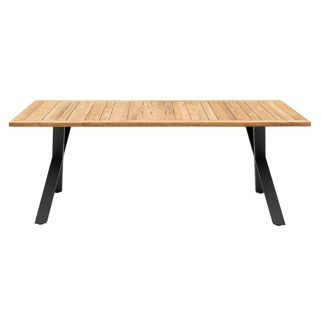 OUTLIV. Gartentisch 200x100cm Stahl/Teak recycelt