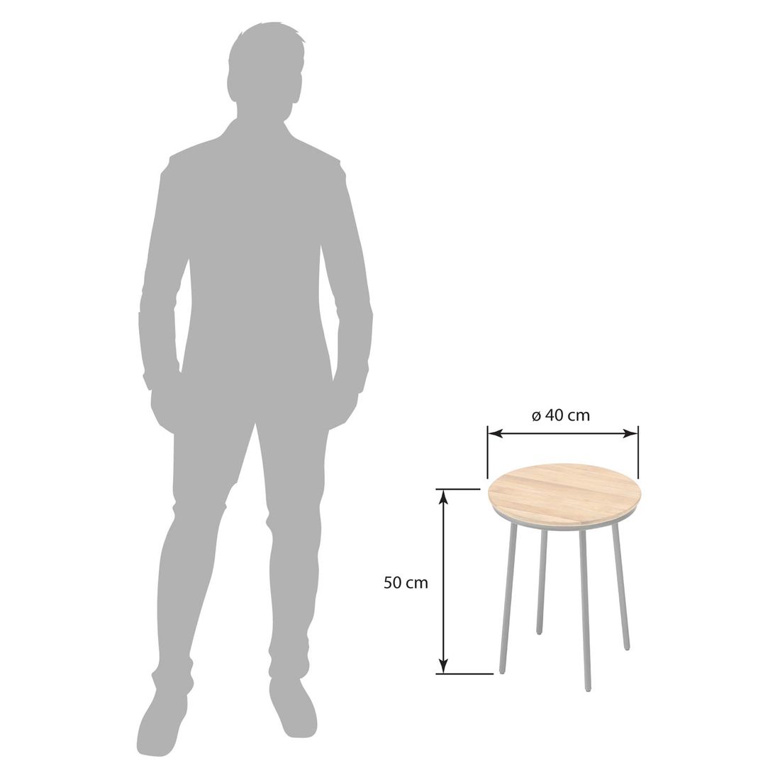 Kettler Gentle Beistelltisch Garten Aluminium/Teak