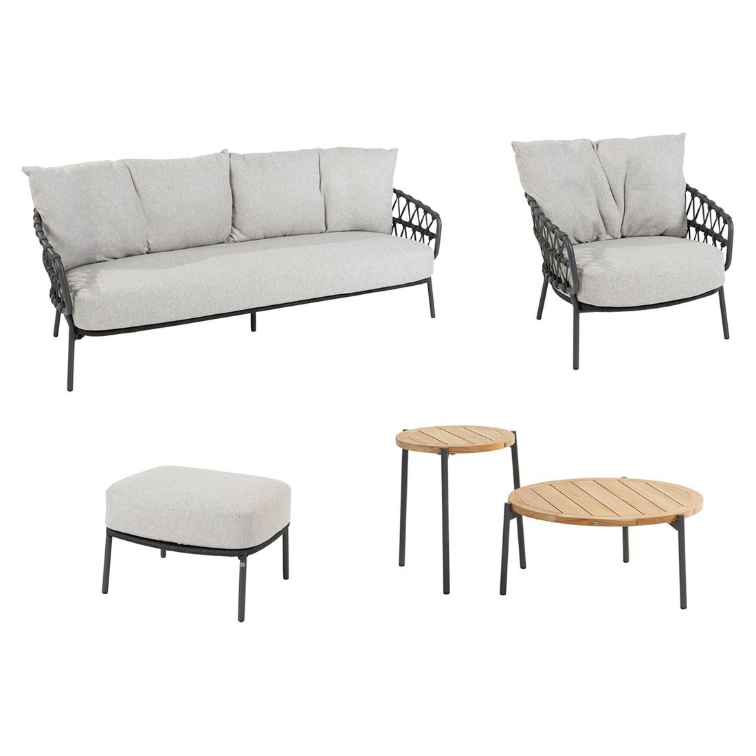 4Seasons Calpi Loungeset inkl. Loungetisch Edelstahl/Rope/Olefin
