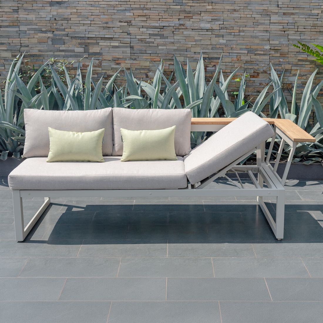 LifestyleGarden Jimmy Diningsofa verstellbar Aluminium/Olefin