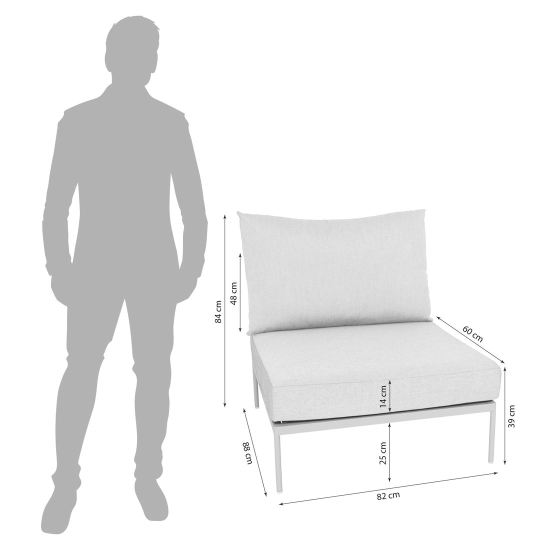 Stern Coco Mittelmodul Aluminium/Outdoorstoff