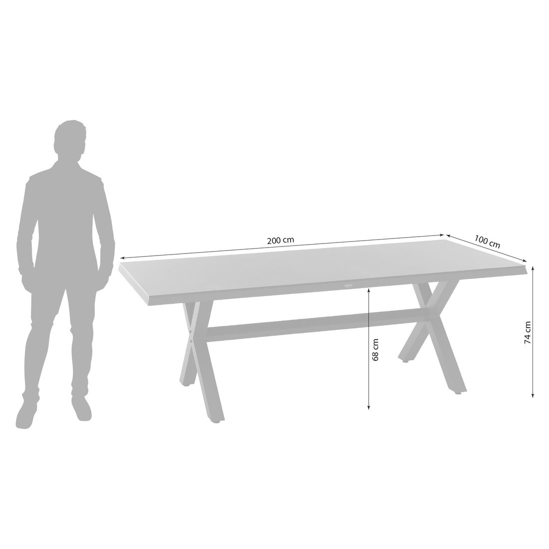 Siena Garden Sincro Gartentisch 200x100cm Aluminium/HPL