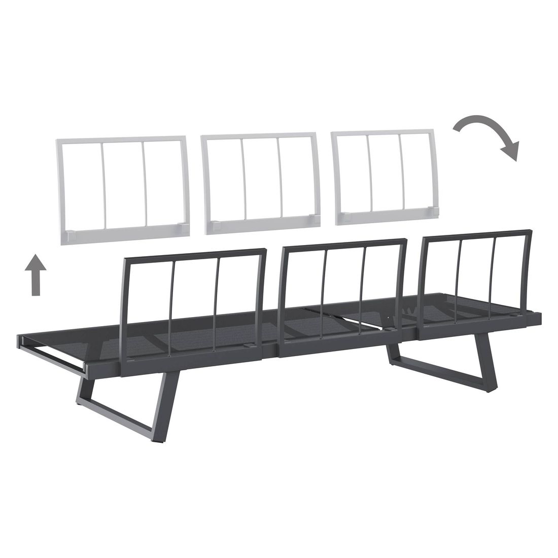 OUTLIV. Lucca Gartenloungesofa Aluminium/Olefin