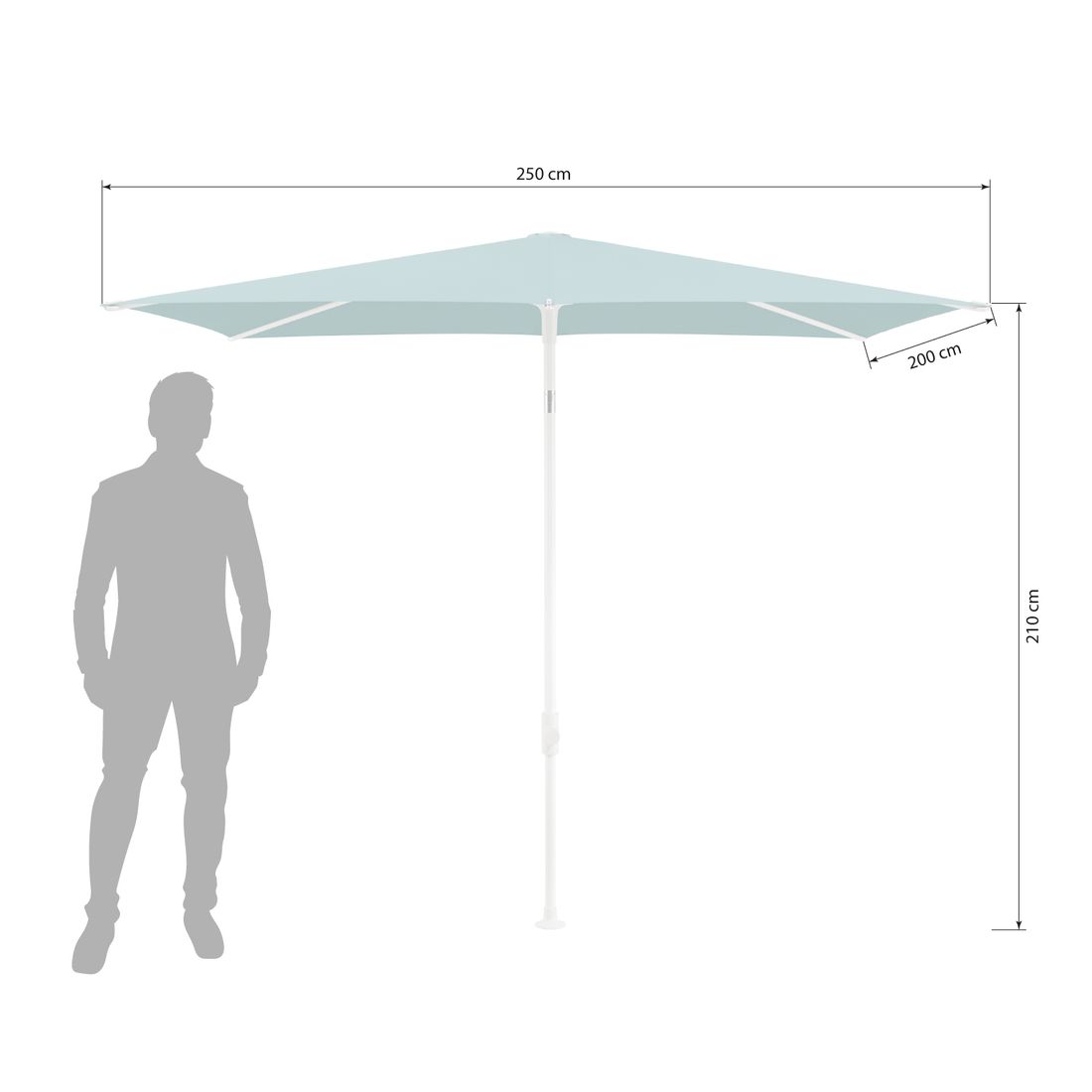 Glatz Smart Mittelstockschirm 250x200cm
