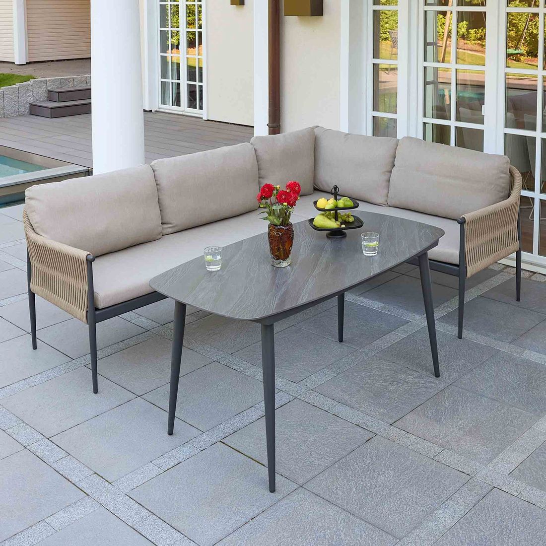 LC Garden Bari Ecklounge Aluminium/Rope/Olefin