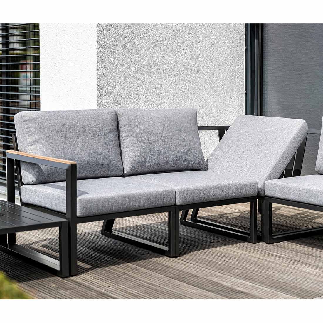 Kettler Ocean Skid Dininglounge Tisch 160x95cm Aluminium/Olefin