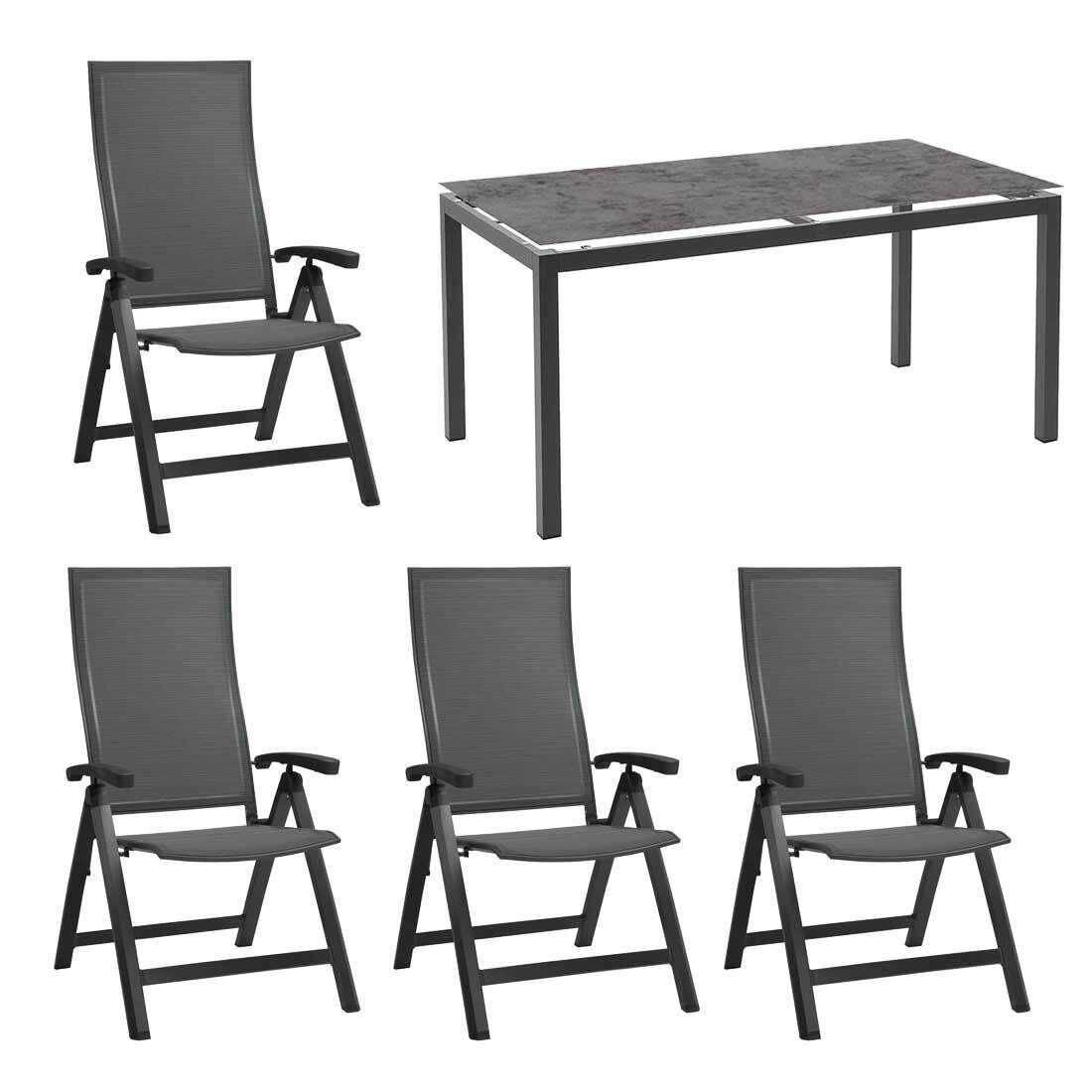 Stern Kari Gartenmöbel-Set M (4 Plätze) mit OUTLIV. Tisch 160x90cm