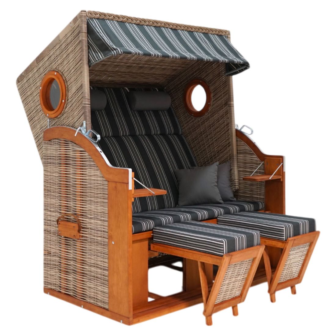 deVries Pure Wave XL Strandkorb Geflecht/Pinie Des. 423
