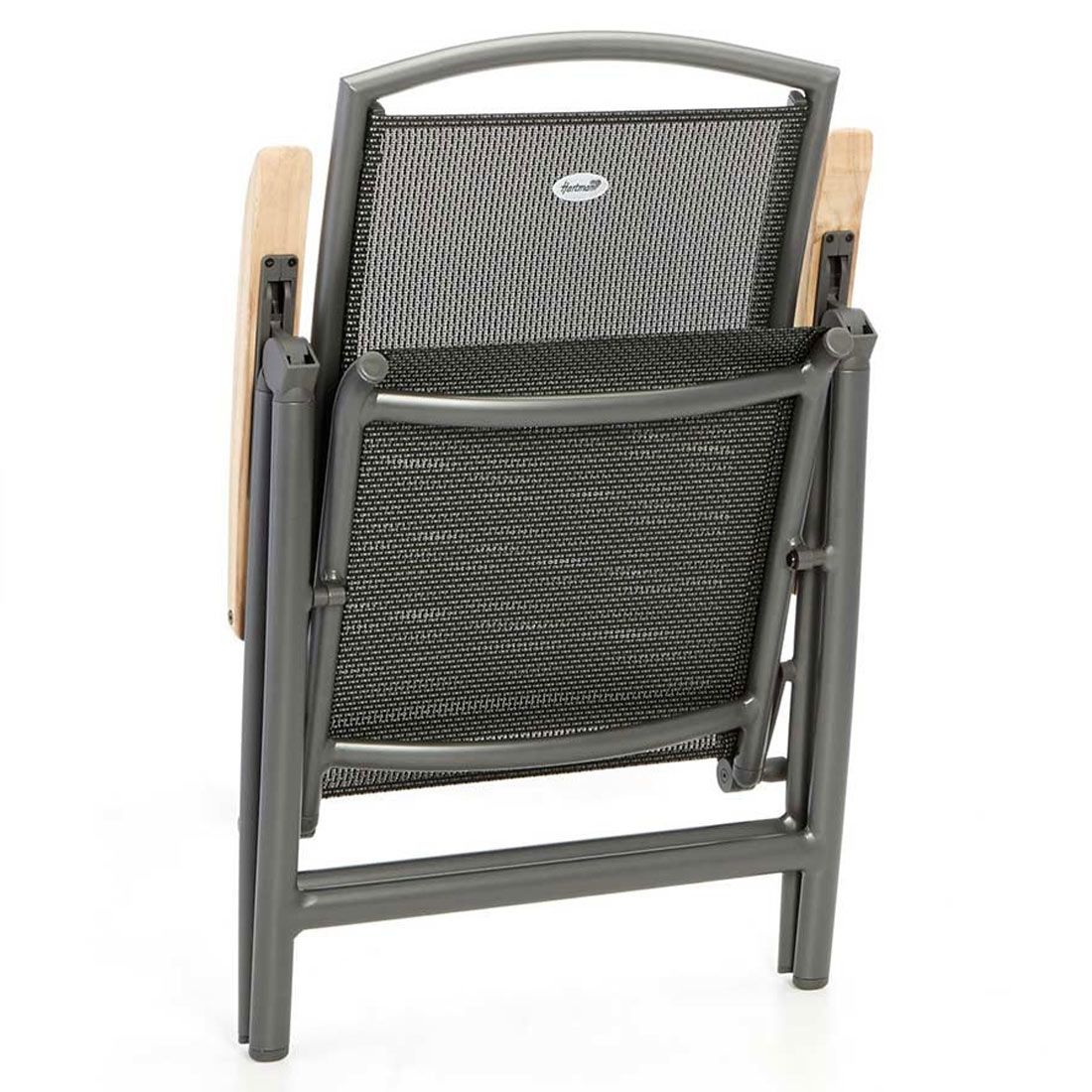 Hartman Raffaelo Klappsessel Aluminium/Textilene mit Teak-Armlehnen
