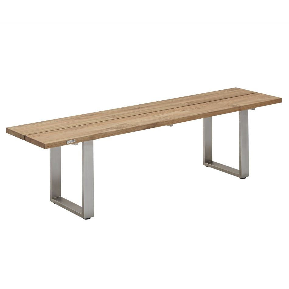 Niehoff Nemo Gartenbank 200cm Edelstahl Profilkufe/Teak