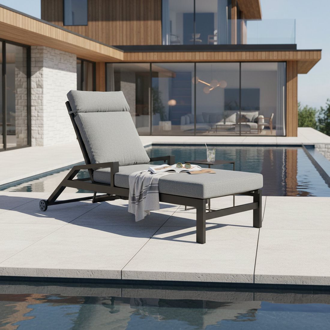 OUTLIV. Perth Gartenliege verstellbar Aluminium/Polyester