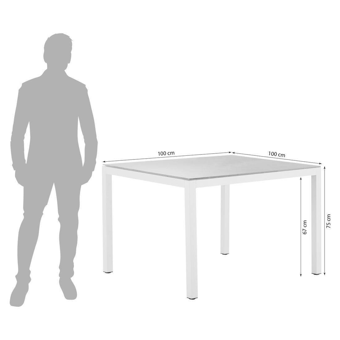Solpuri Classic Gartentisch 100x100cm Aluminium/Keramik