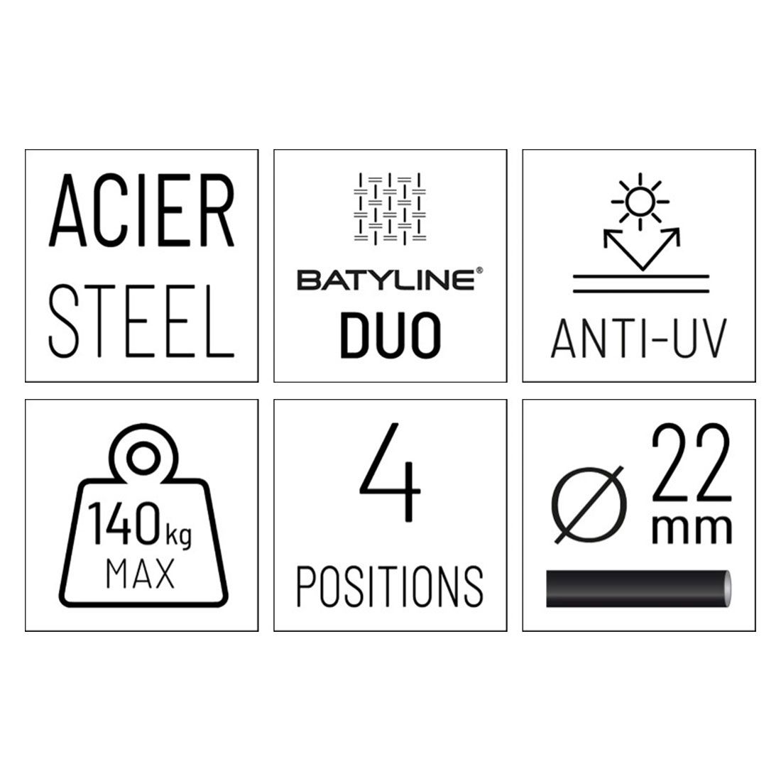 Lafuma Maxi Transat+ Liegestuhl Stahl/Batyline Duo