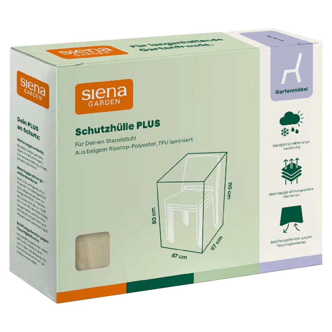 Siena Garden Plus Gartenstuhl Schutzhülle 67x67x80/110cm