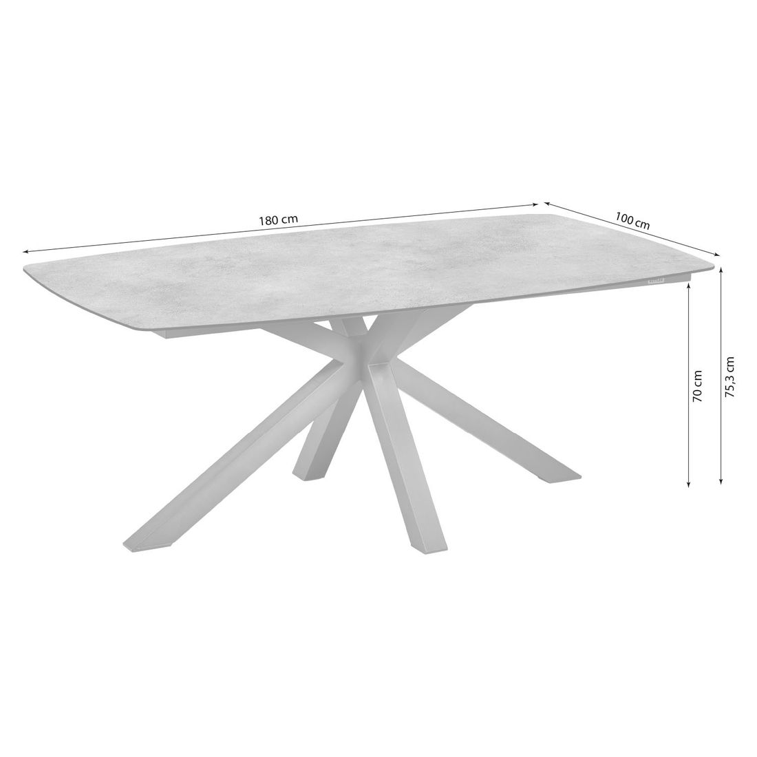 Kettler Cubic Gartentisch 180x100cm Aluminium/HPL