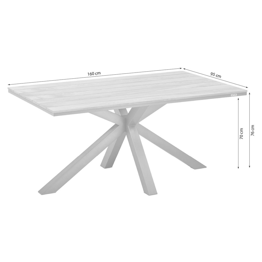 Kettler Cubic Gartentisch Aluminium/Teak