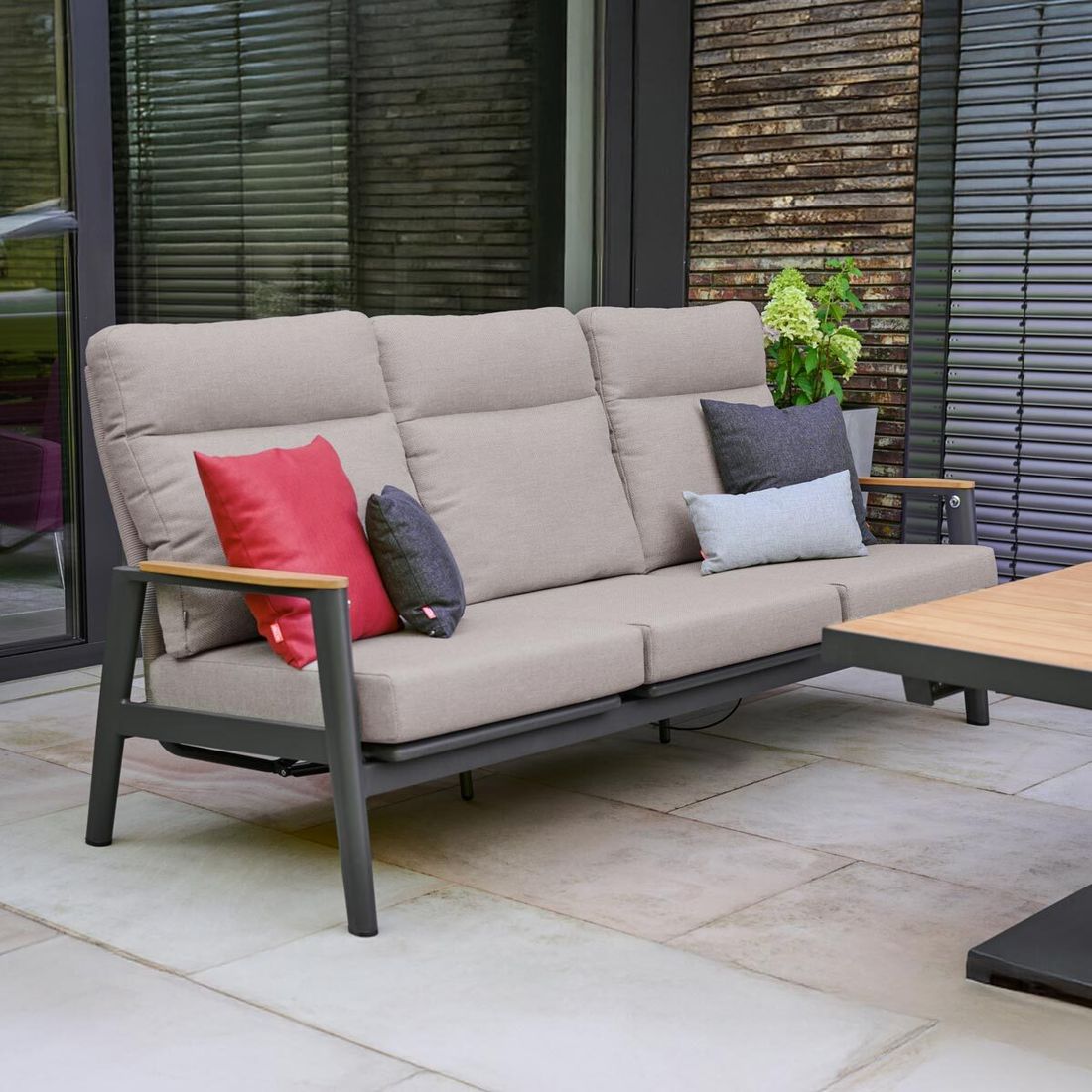 Siena Garden Cortina Gartenloungesofa verstellbar Aluminium/Rope/Polypropylen