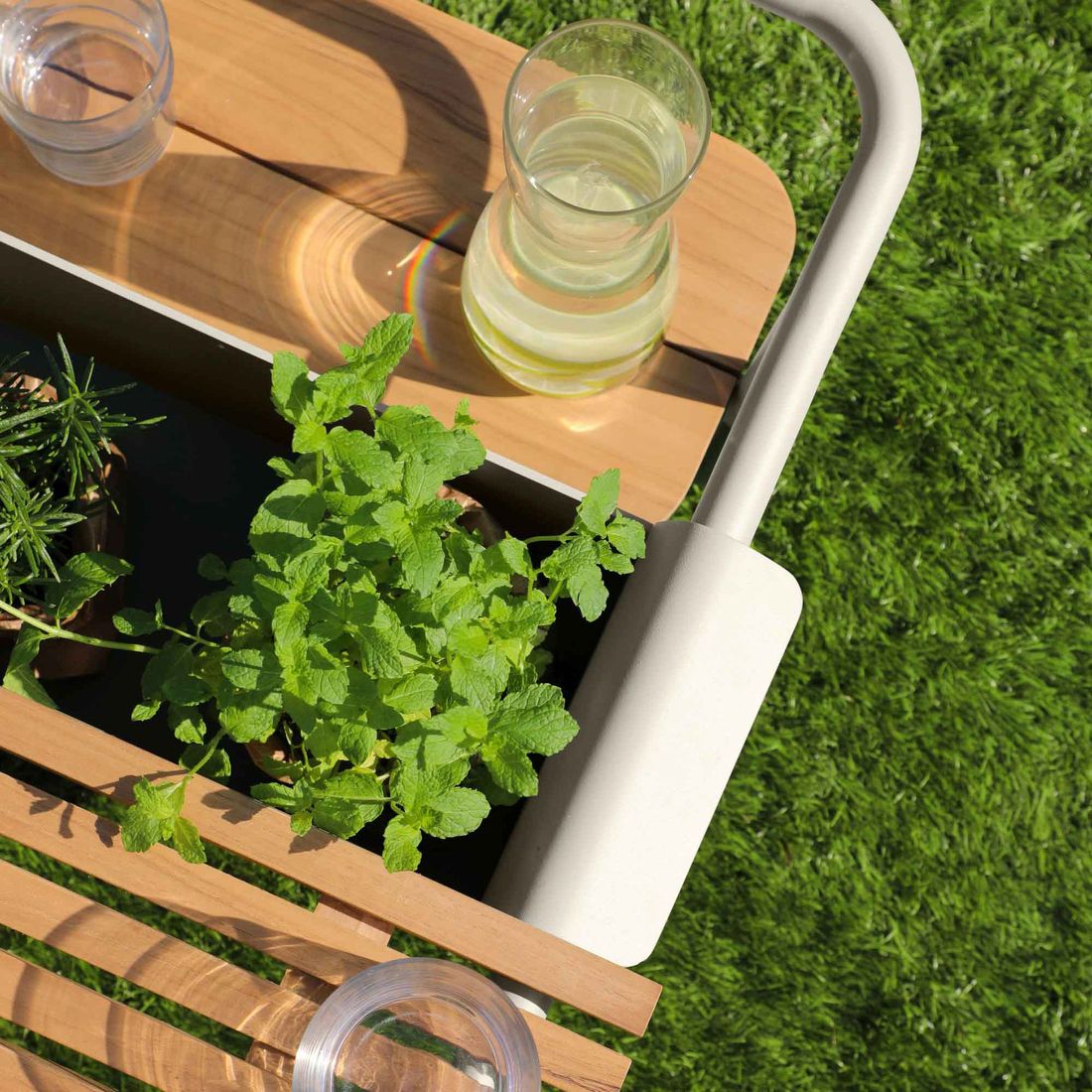 Zebra Somerset Loungetisch Aluminium/Teak