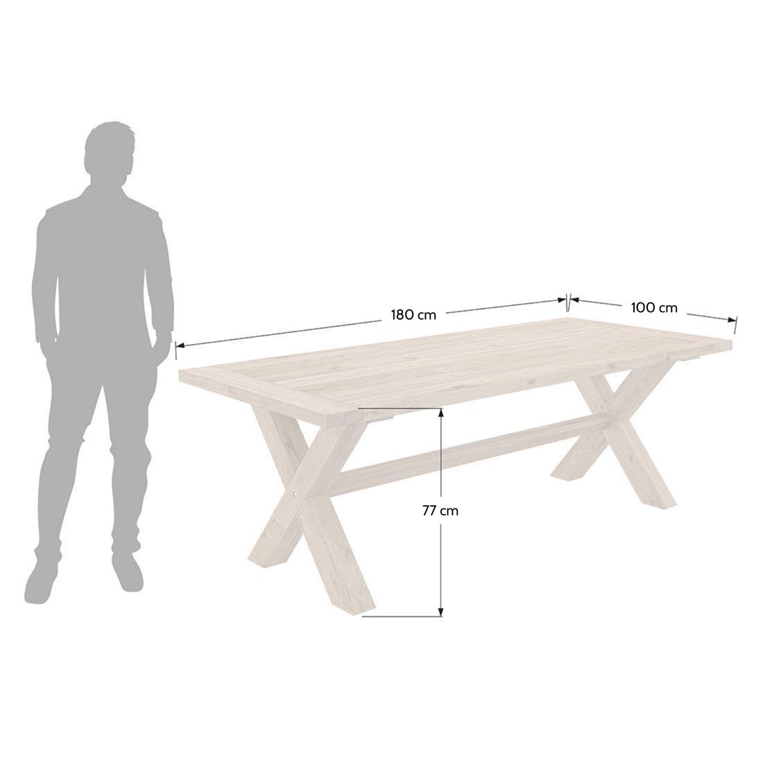 OUTLIV. Dublin Gartentisch Teak Recycelt