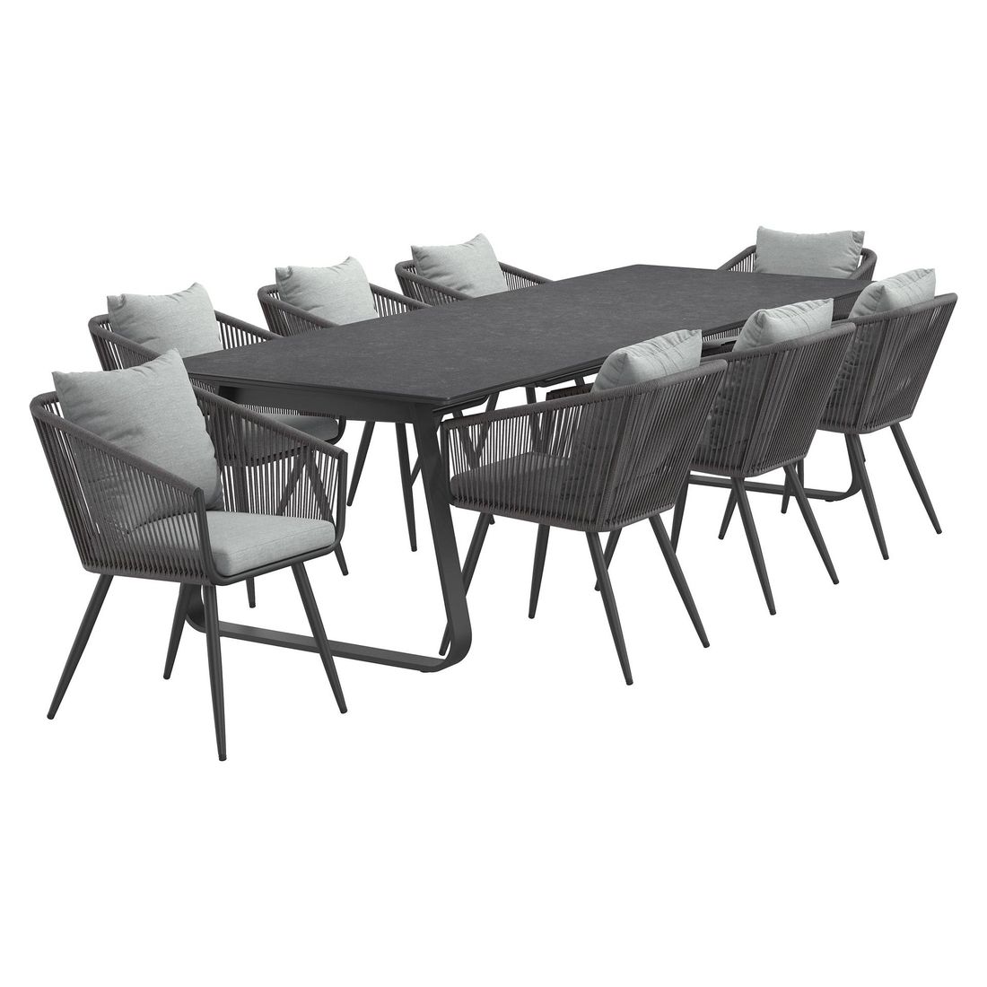 OUTLIV. Alex Gartenmöbel-Set XL (8 Plätze) Tisch 280x100cm