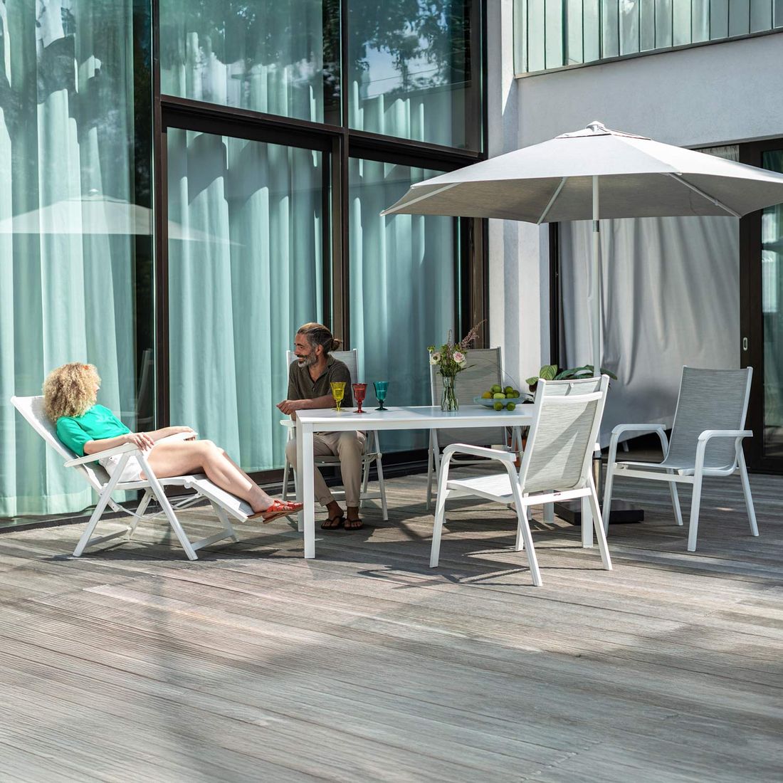 Kettler Basic Plus Gartenmöbel-Set M (4 Plätze) Tisch 160x95cm