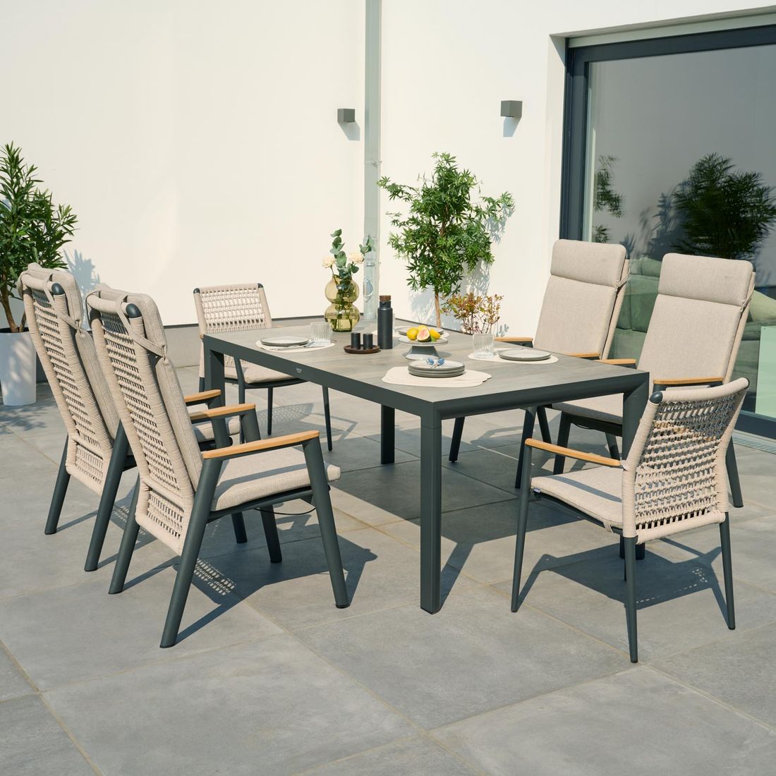 Siena Garden Cortina Gartenmöbel-Set L (6 Plätze) Tisch 182x100cm