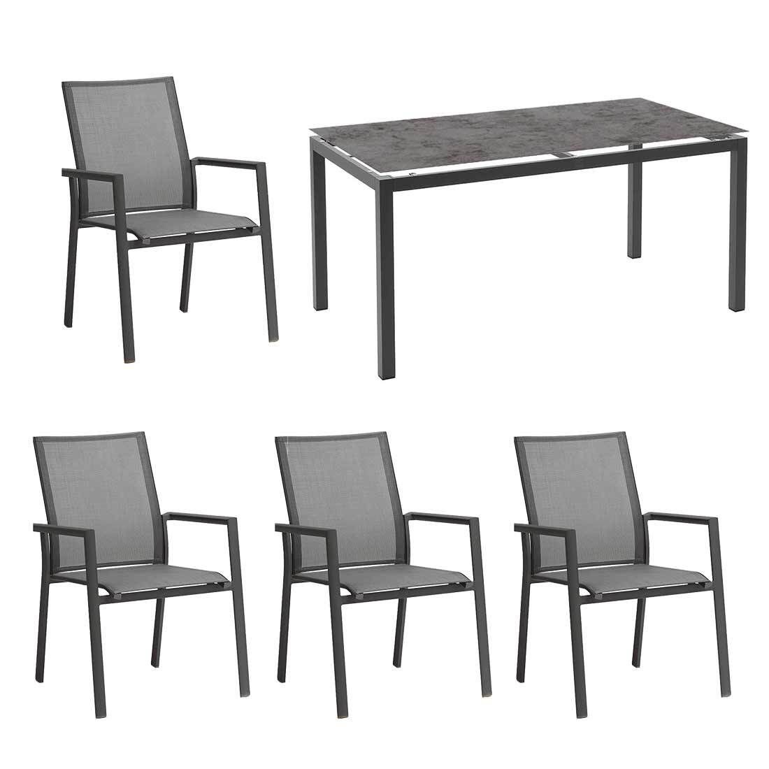 Zebra Fly Gartenmöbel-Set M (4 Plätze) mit OUTLIV. Tisch 160x90cm