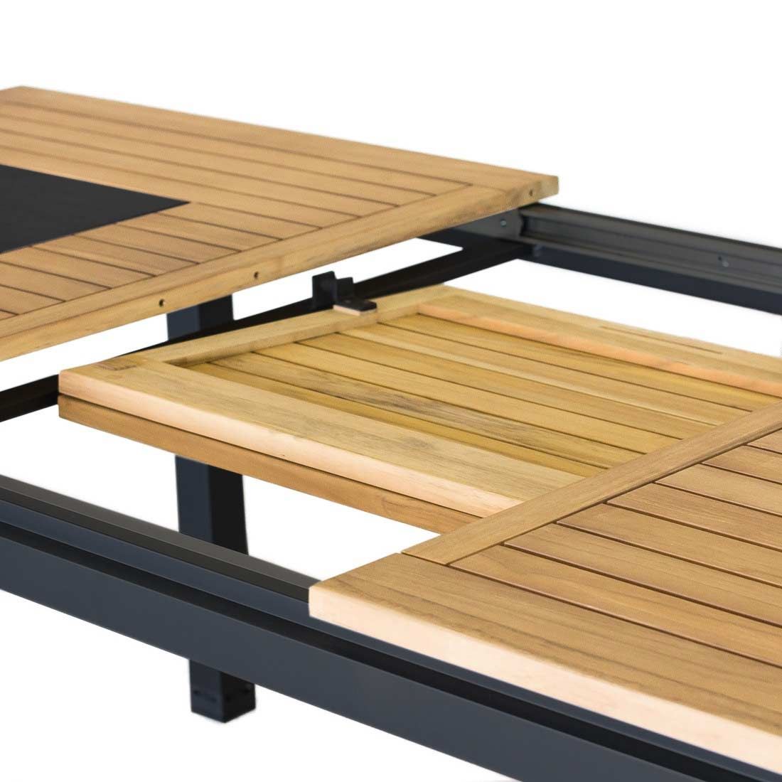 OUTLIV. Davos Ausziehtisch 180/240x100 cm Aluminium/Teak