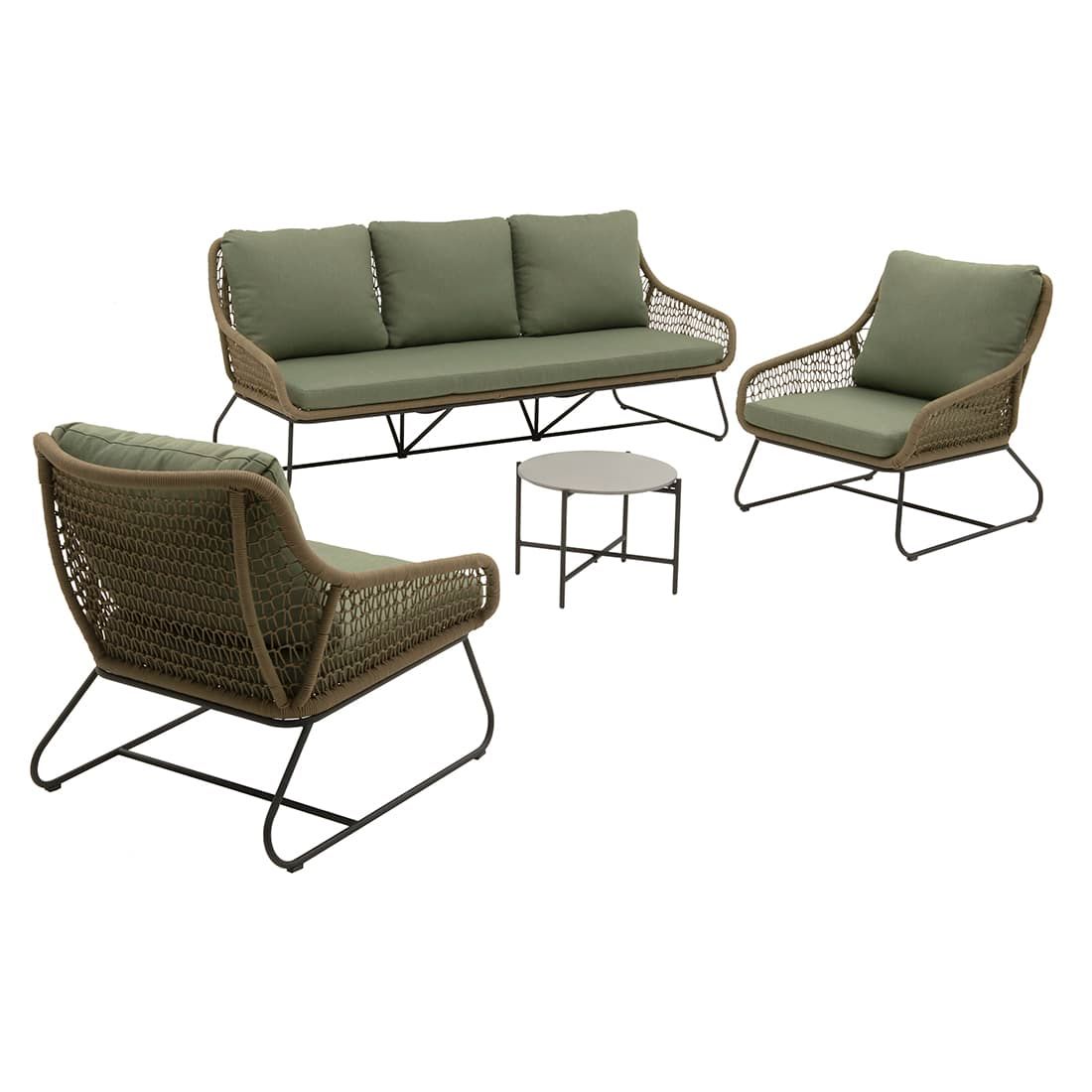 OUTLIV. Portofino Loungeset inkl. Loungetisch Stahl/Rope
