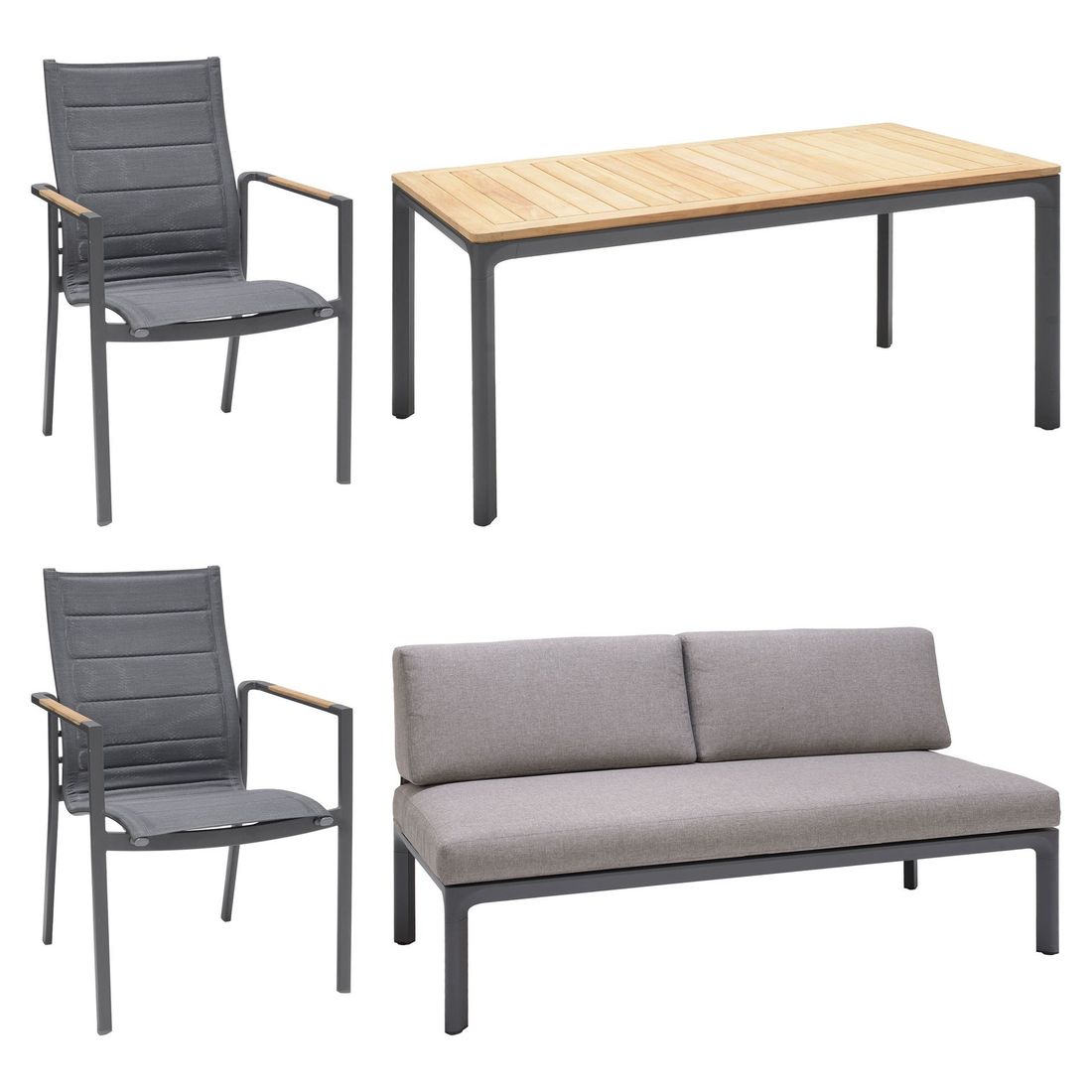 LifestyleGarden Espoo Gartenmöbel-Set M (5 Plätze) Tisch 160x90cm