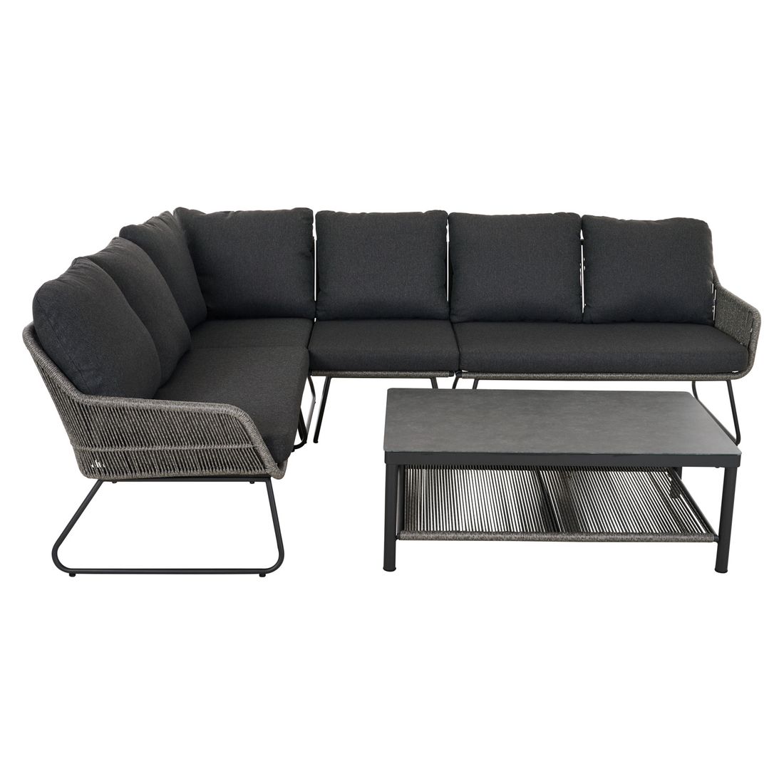 Siena Garden Kansas Ecklounge inkl. Loungetisch Aluminium/Geflecht