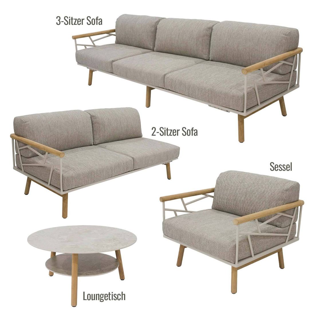 Zebra Solena Ecklounge inkl. Loungetisch Edelstahl/Teak/Sunproof