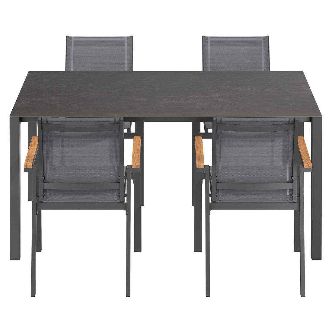 OUTLIV. Florenz Gartenmöbel-Set M (4 Plätze) Tisch 160/217/267x91cm