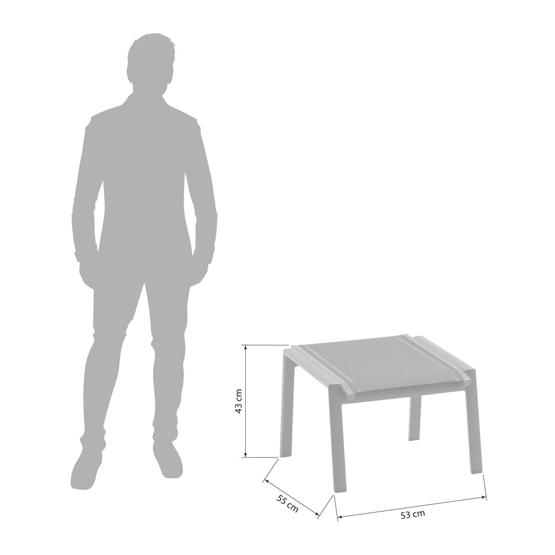 Niehoff Palos Flex Gartenhocker Aluminium/Textilene