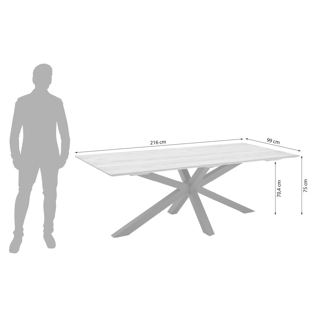 LifestyleGarden Viborg Gartenmöbel-Set L (6 Plätze) Tisch 216x98,5cm