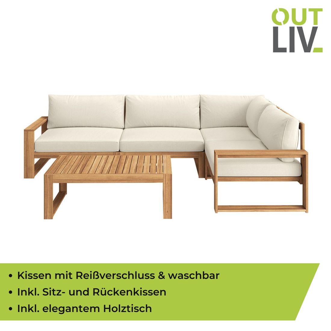 OUTLIV. Santa Cruz Ecklounge Akazie/Kunstfaser