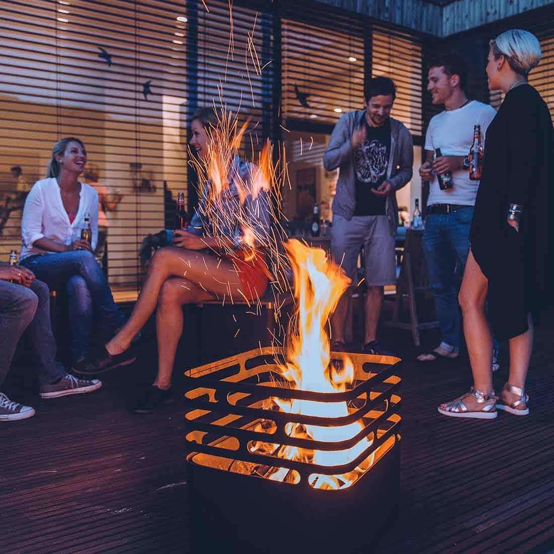 höfats CUBE Feuerkorb Edelstahl