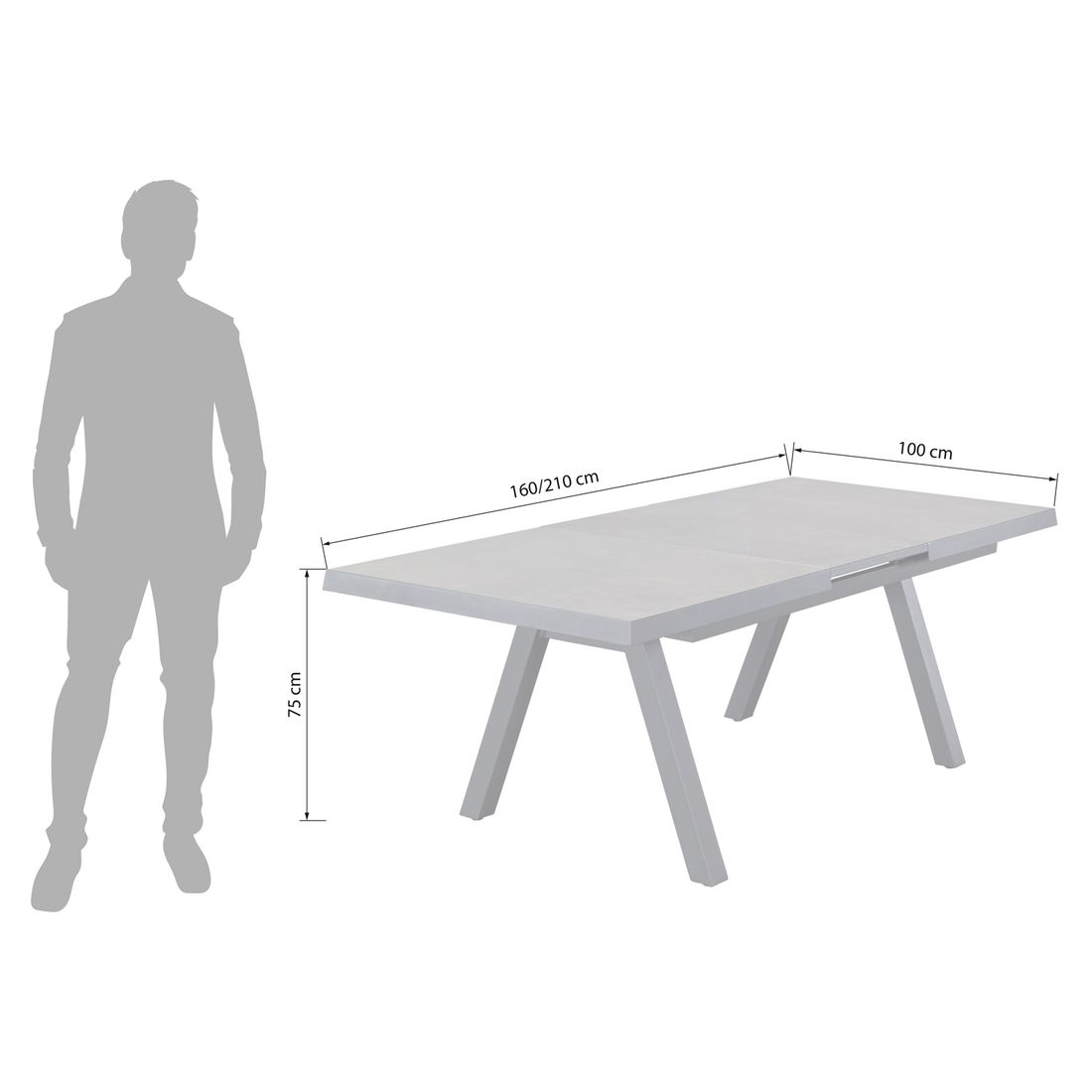 LC Garden Sunrepo Gartenmöbel-Set L 6 (Plätze) Tisch 160/210x100cm